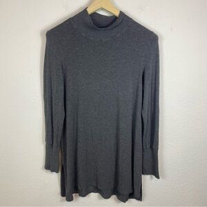 Eileen Fisher Women’s Med Tunic Long Sleeve Mock Neck Lightweight High Lo mature